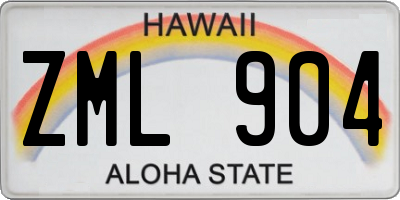 HI license plate ZML904