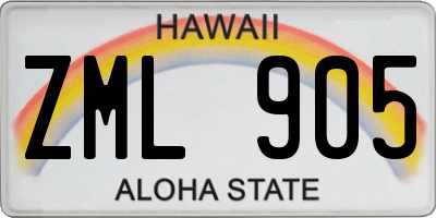 HI license plate ZML905