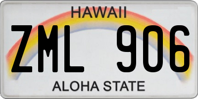 HI license plate ZML906