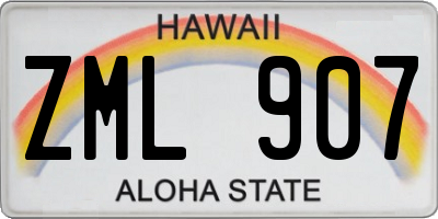 HI license plate ZML907