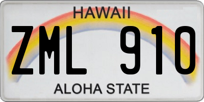 HI license plate ZML910