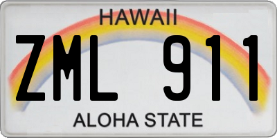 HI license plate ZML911