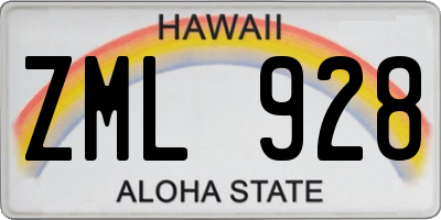 HI license plate ZML928