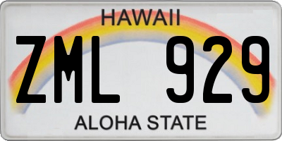 HI license plate ZML929