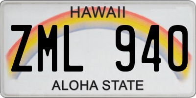 HI license plate ZML940
