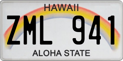 HI license plate ZML941