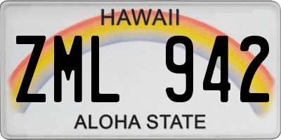 HI license plate ZML942