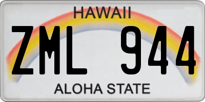 HI license plate ZML944