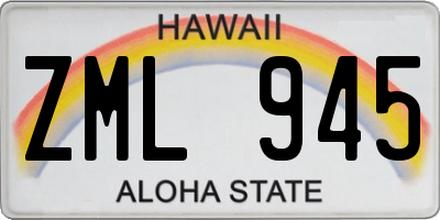 HI license plate ZML945
