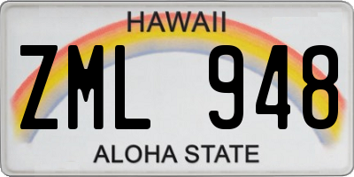 HI license plate ZML948