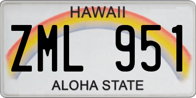 HI license plate ZML951