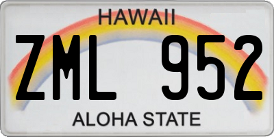 HI license plate ZML952