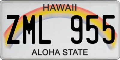 HI license plate ZML955