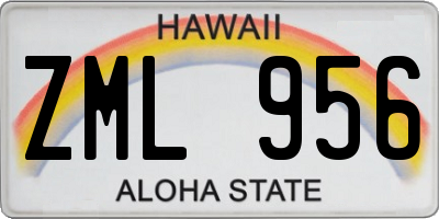 HI license plate ZML956