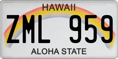 HI license plate ZML959