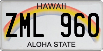HI license plate ZML960
