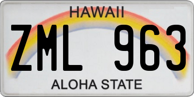 HI license plate ZML963