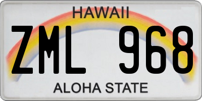 HI license plate ZML968