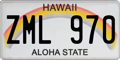 HI license plate ZML970