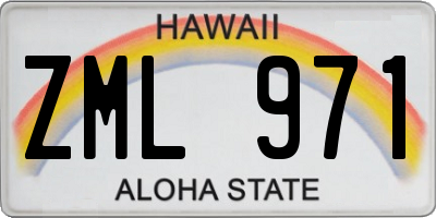 HI license plate ZML971