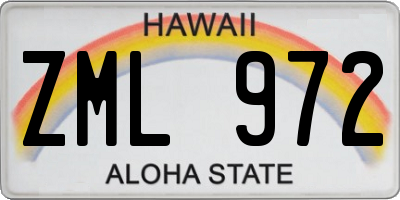 HI license plate ZML972