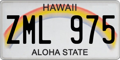 HI license plate ZML975