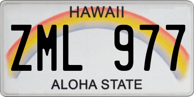 HI license plate ZML977