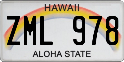 HI license plate ZML978
