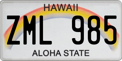 HI license plate ZML985