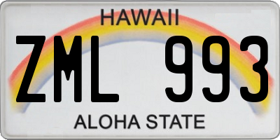HI license plate ZML993