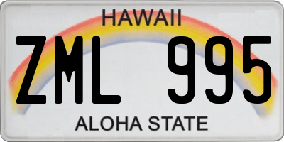 HI license plate ZML995