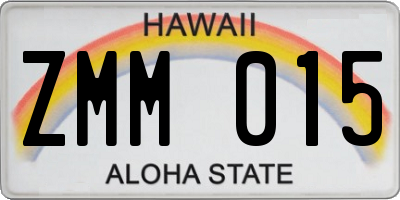 HI license plate ZMM015
