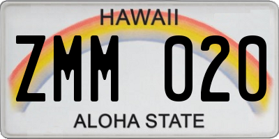 HI license plate ZMM020
