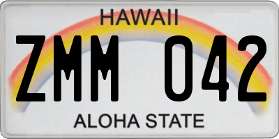 HI license plate ZMM042