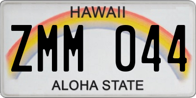 HI license plate ZMM044