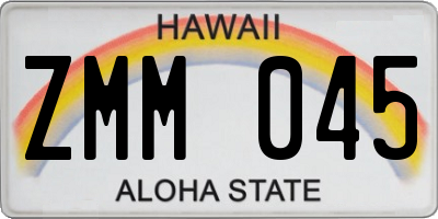 HI license plate ZMM045