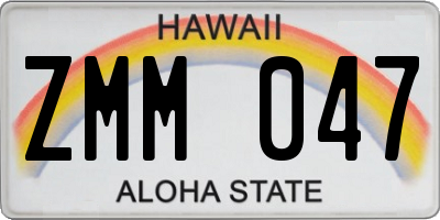 HI license plate ZMM047