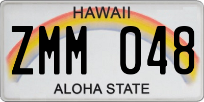 HI license plate ZMM048