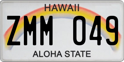 HI license plate ZMM049