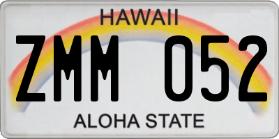 HI license plate ZMM052