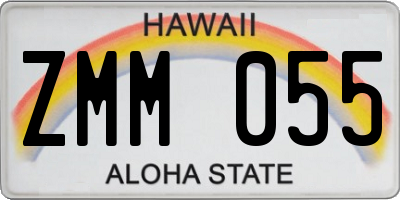 HI license plate ZMM055