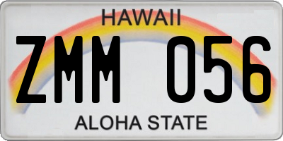 HI license plate ZMM056