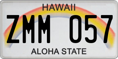 HI license plate ZMM057