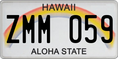 HI license plate ZMM059