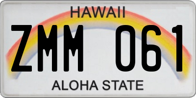 HI license plate ZMM061