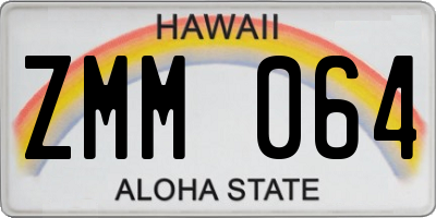 HI license plate ZMM064