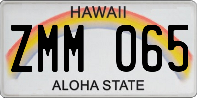 HI license plate ZMM065