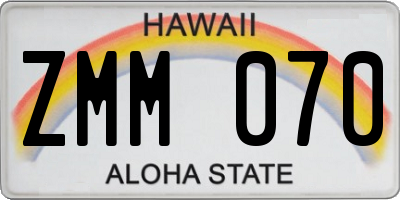 HI license plate ZMM070