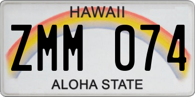 HI license plate ZMM074