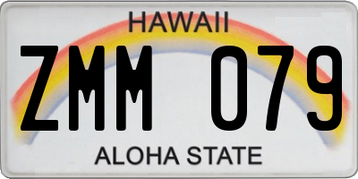 HI license plate ZMM079